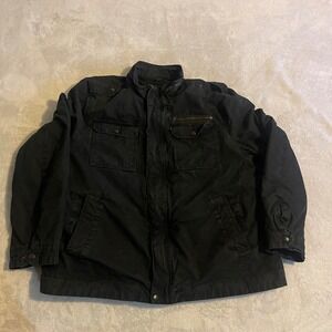 Levi Strauss Co Mens‎ Black Sherpa Lined Utility Jacket Size 2XL Denim Trucker